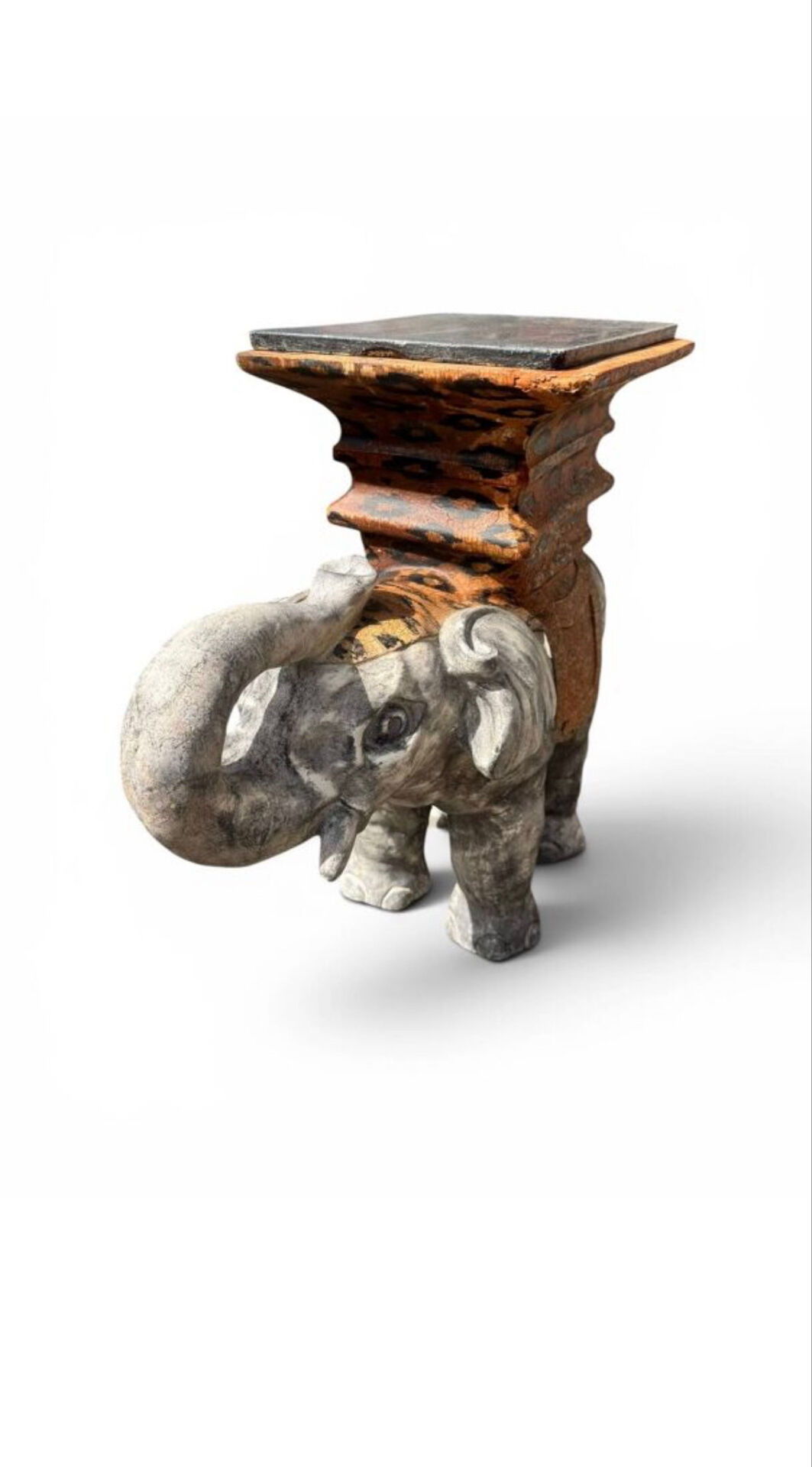 Elephant side table – leopard pattern – Jansen style 1970
