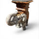 Elephant side table – leopard pattern – Jansen style 1970