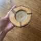 Ashtray candle holder in olive wood, old, vintage