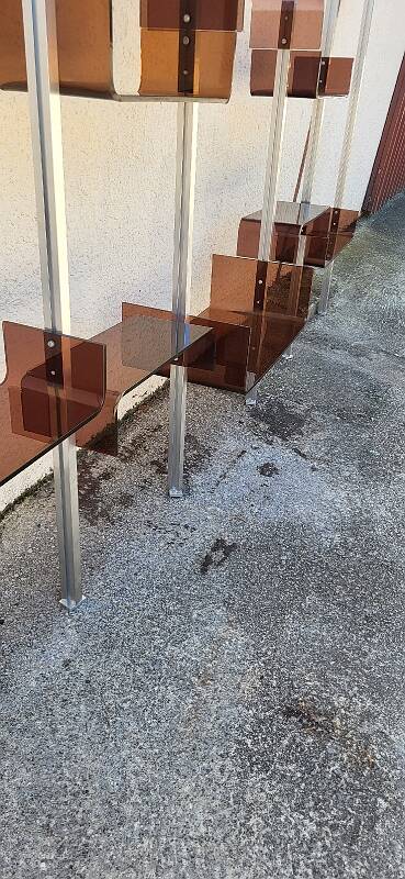Vintage modular library shelf 6 legs and 14 shelves