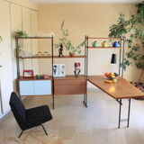 Huge shelf library Swedish desk teak, string.