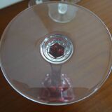 6 Roemer Saint Louis wine glasses in colored lined cut crystal signed