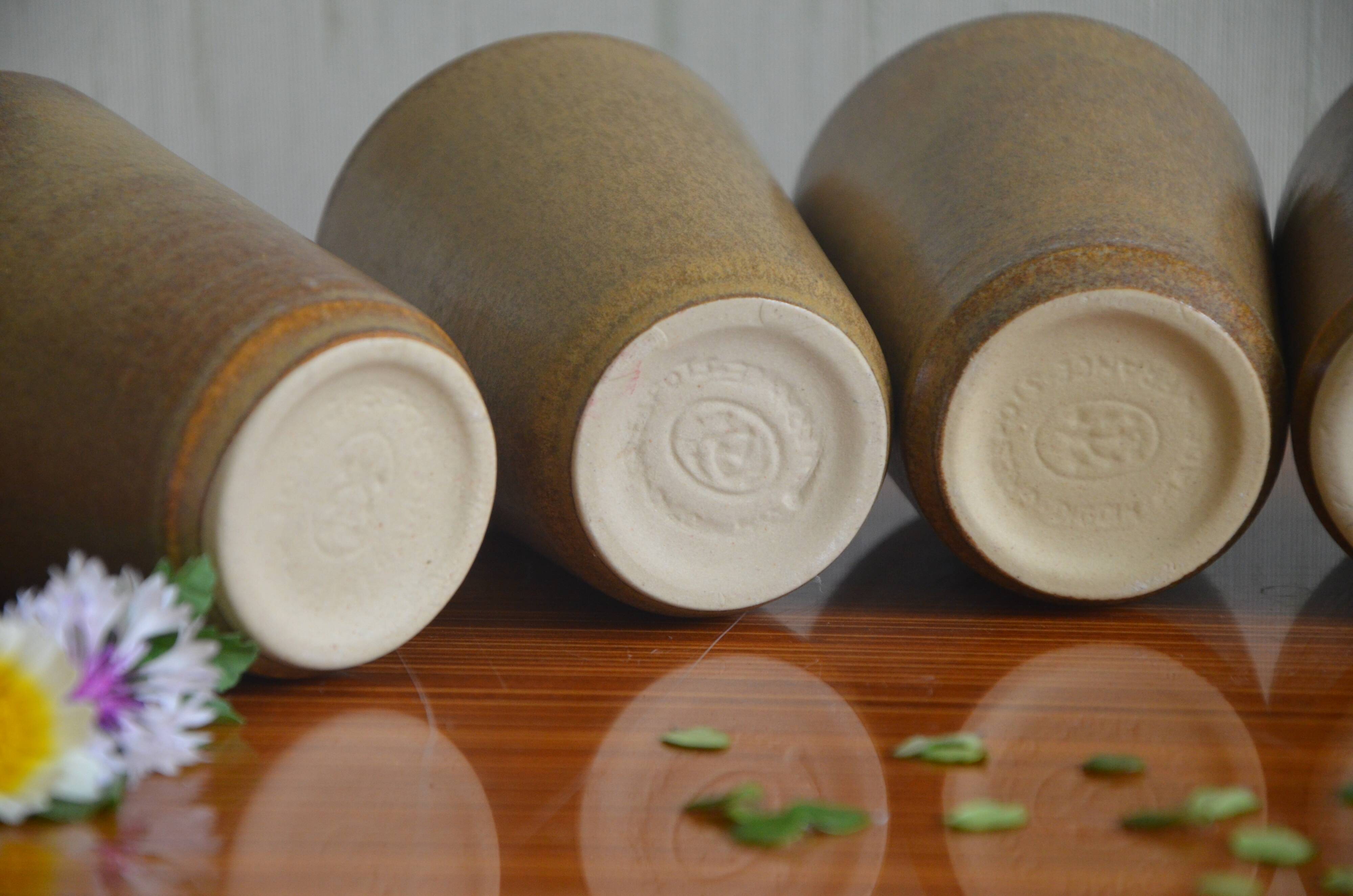 Set of 6 Digoin stoneware glasses