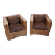Rodolfo Dordoni / Fauteuils valise par Minotti Italie / coussin en cuir