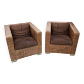Rodolfo Dordoni / Suitcase armchairs by Minotti Italy / leather cushion