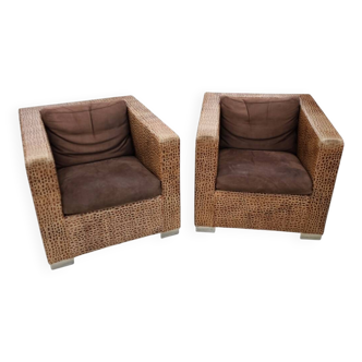 Rodolfo Dordoni / Suitcase lounge chairs by Minotti Italy / leather cushion