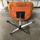 Old chair shell fabric flowers orange