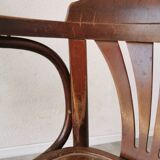 Chaise de salle à manger vintage en bois courbé : fauteuil style Thonet du milieu du siècle
