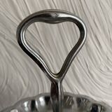 Tiered stainless steel serving platter