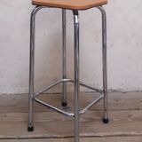 Tabouret haut chrome et skaï