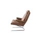 Vintage swing armchair and stool in leather by reinhold adolf for cor, 1970s, set of 2