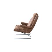 Vintage swing armchair and stool in leather by reinhold adolf for cor, 1970s, set of 2
