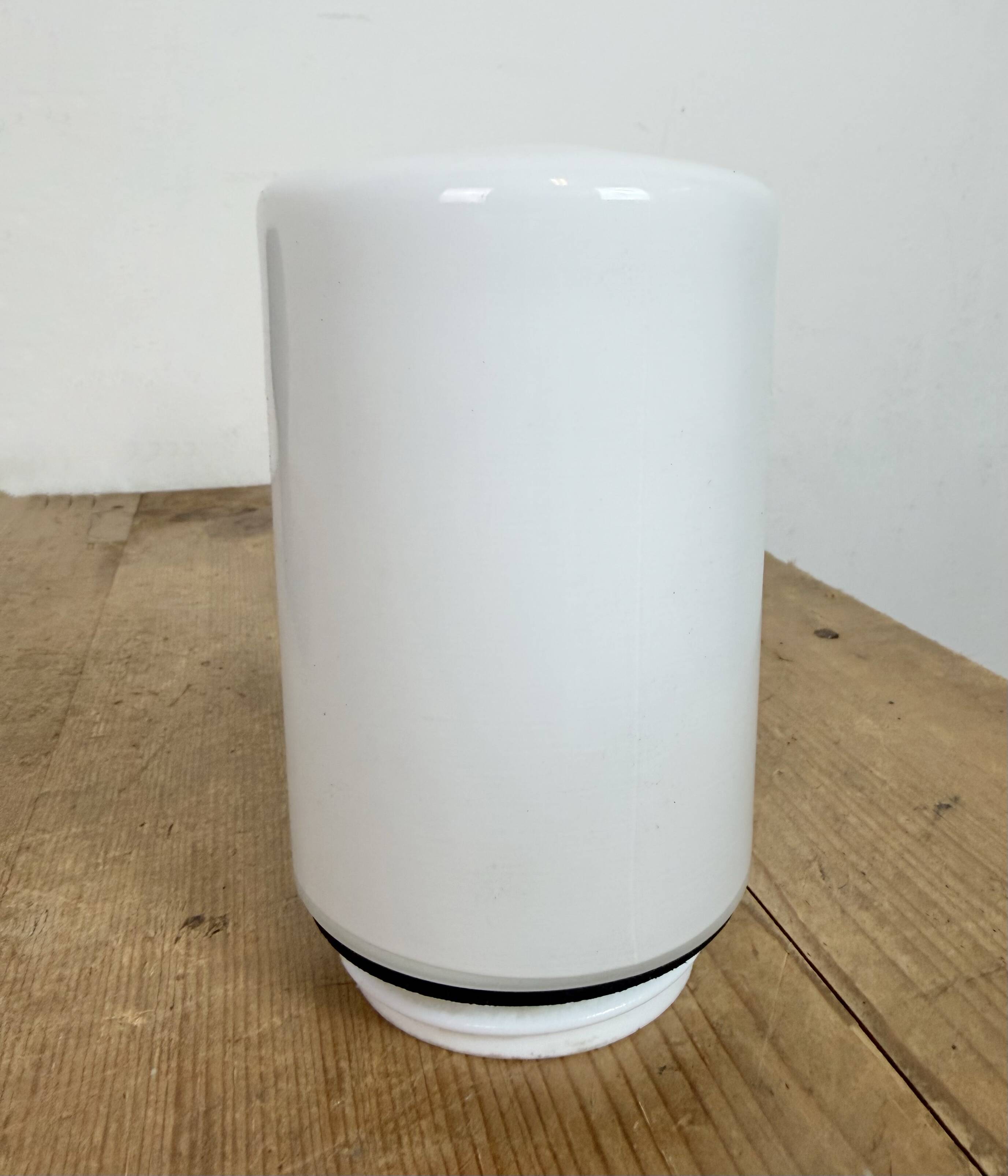 Industrial Brown Bakelite Wall Light with Milk Glass, 1960s