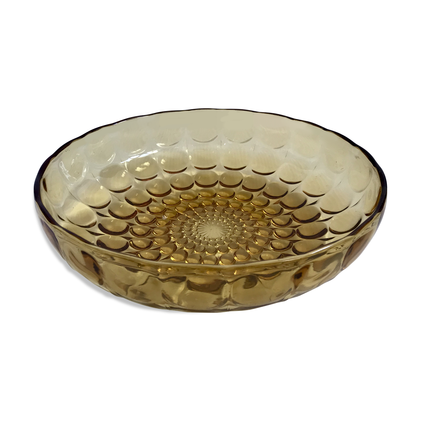 Plat en cristal ambré circa 1960