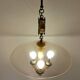 3-light chandelier in Murano glass and gilded brass, 1940.