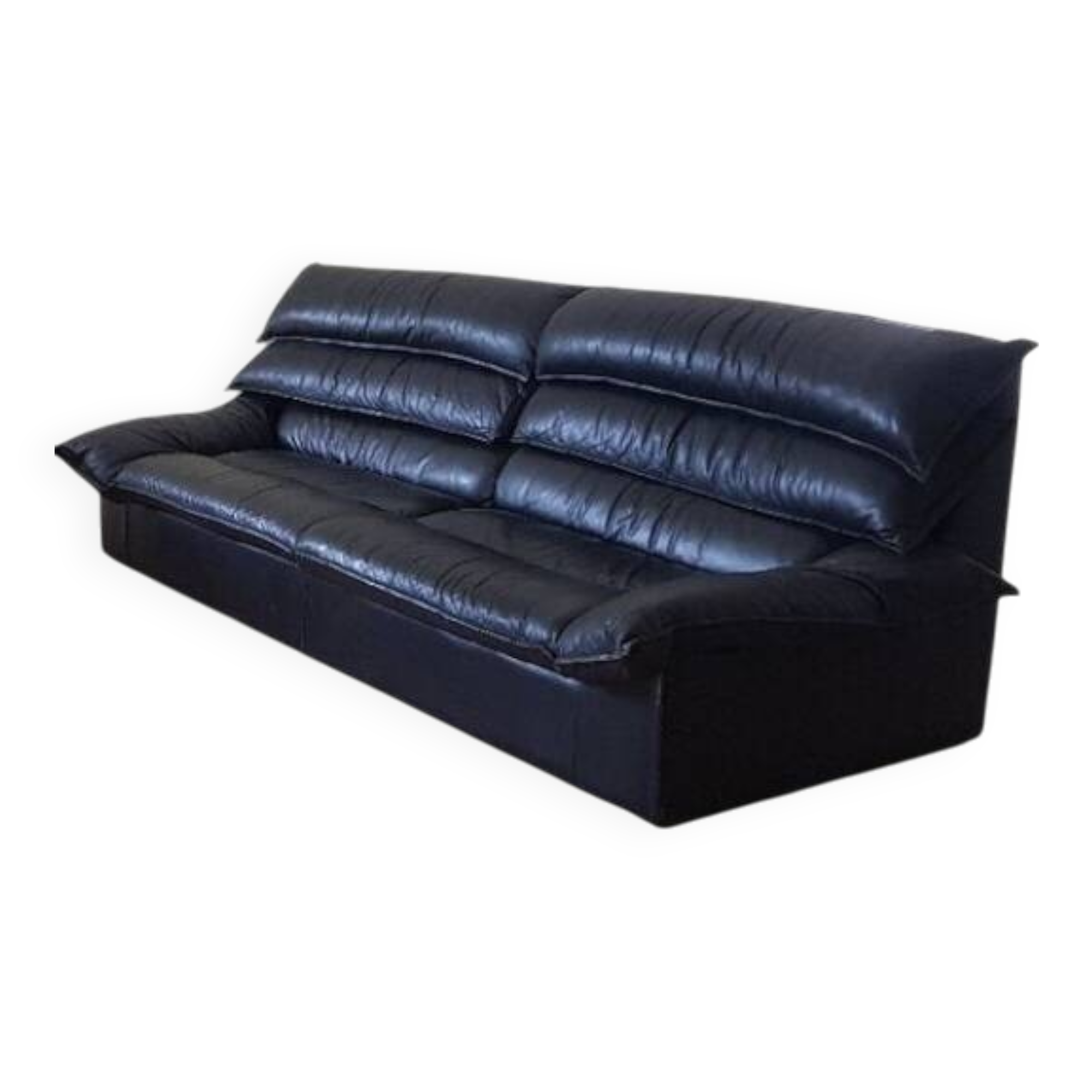 Vintage leather canapé by Bernard Massot