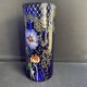 Vase « Cylindre » bleu émaillé F. T. Legras