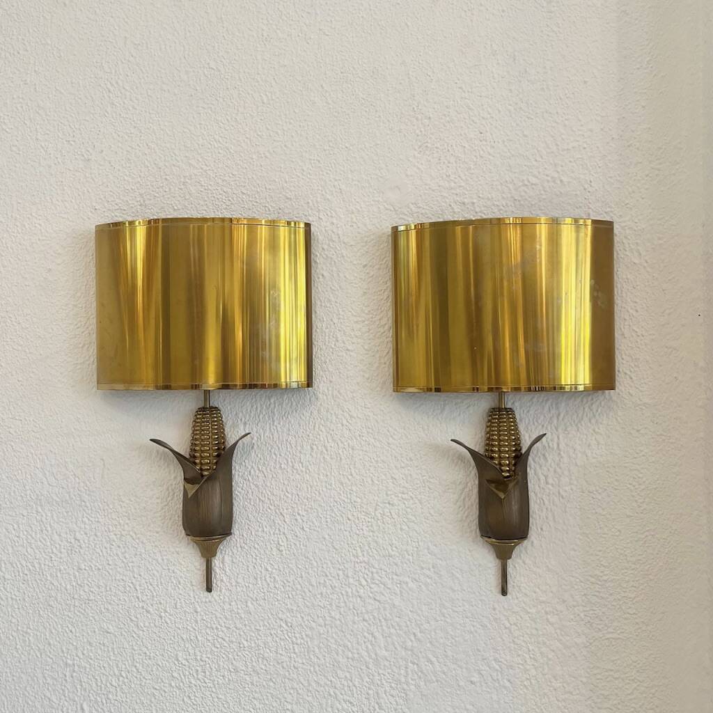 Pair of neoclassical wall sconces corn ear model Maison Charles Paris