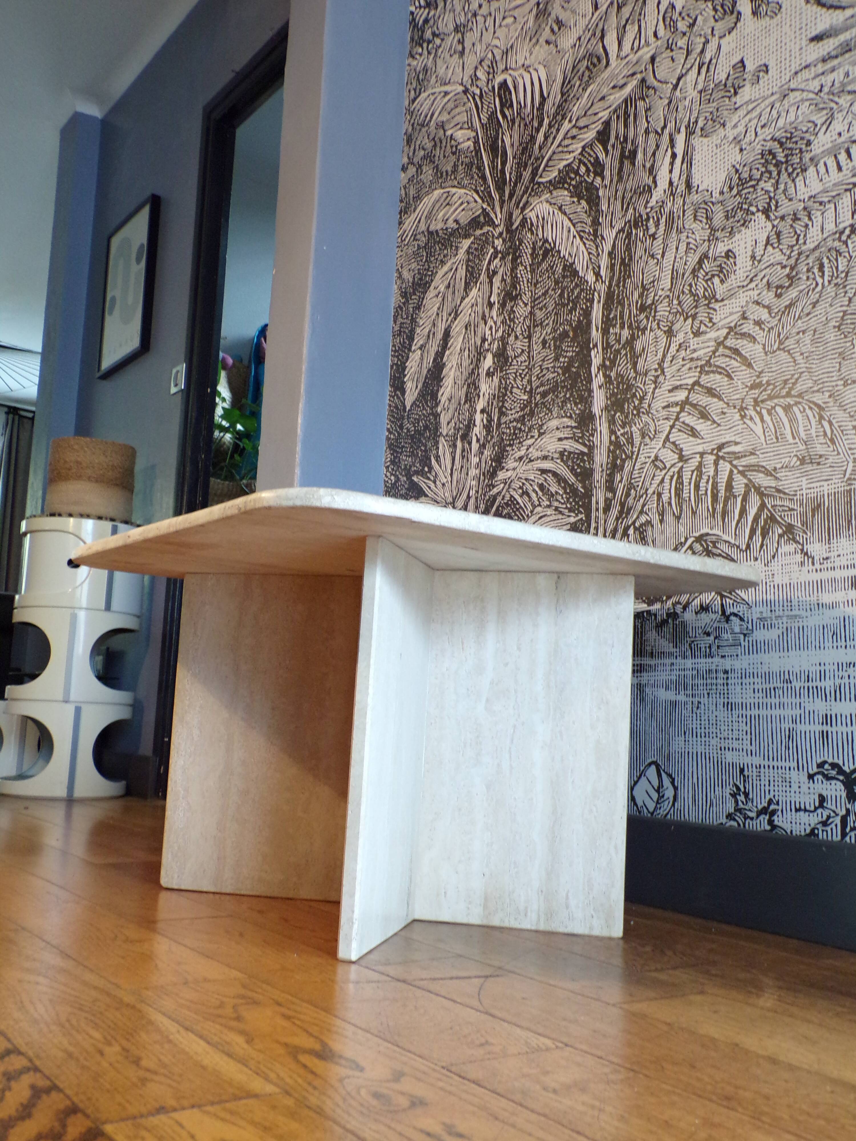 Square travertine coffee table 70x70cm