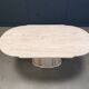 Vintage oval travertine dining table, 1970s