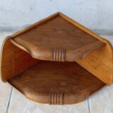 Art Deco oak corner shelf