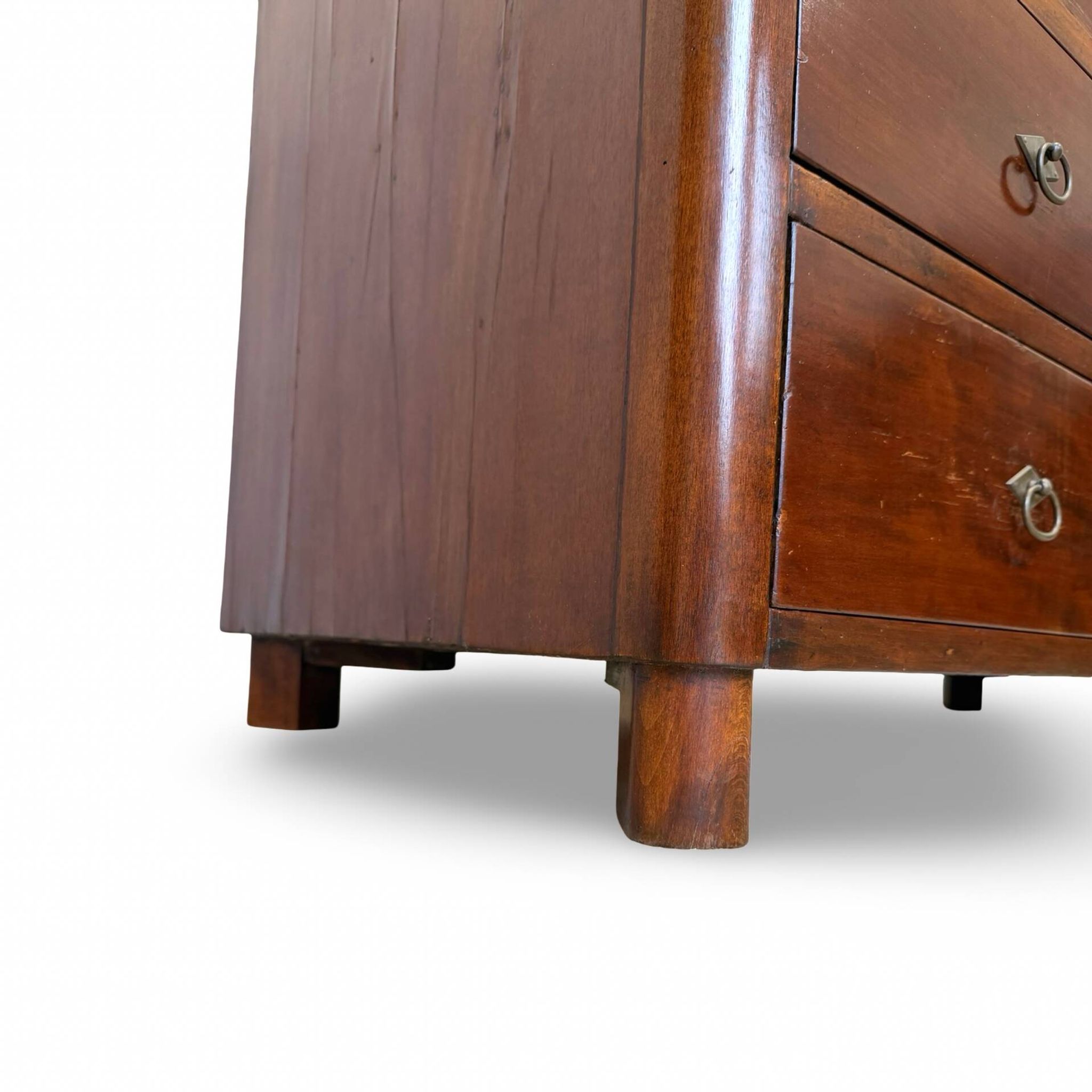 Commode en noyer burl art déco italien, années 1850.