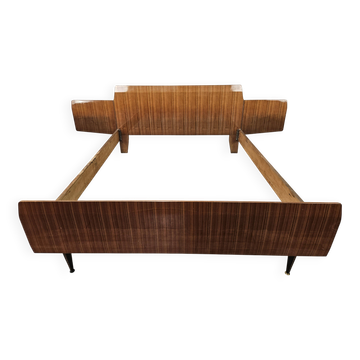 Mid-century walnut double bed, 1960s