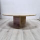 Round travertine coffee table, Italy 1970s