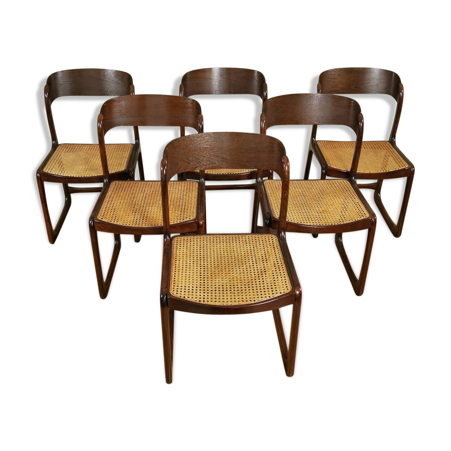 6 chairs canned Baumann 1960