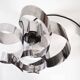 Space age pendant light stainless steel blades