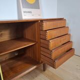 Vintage sideboard with coloured doors – Mid-century modern design, 1960s