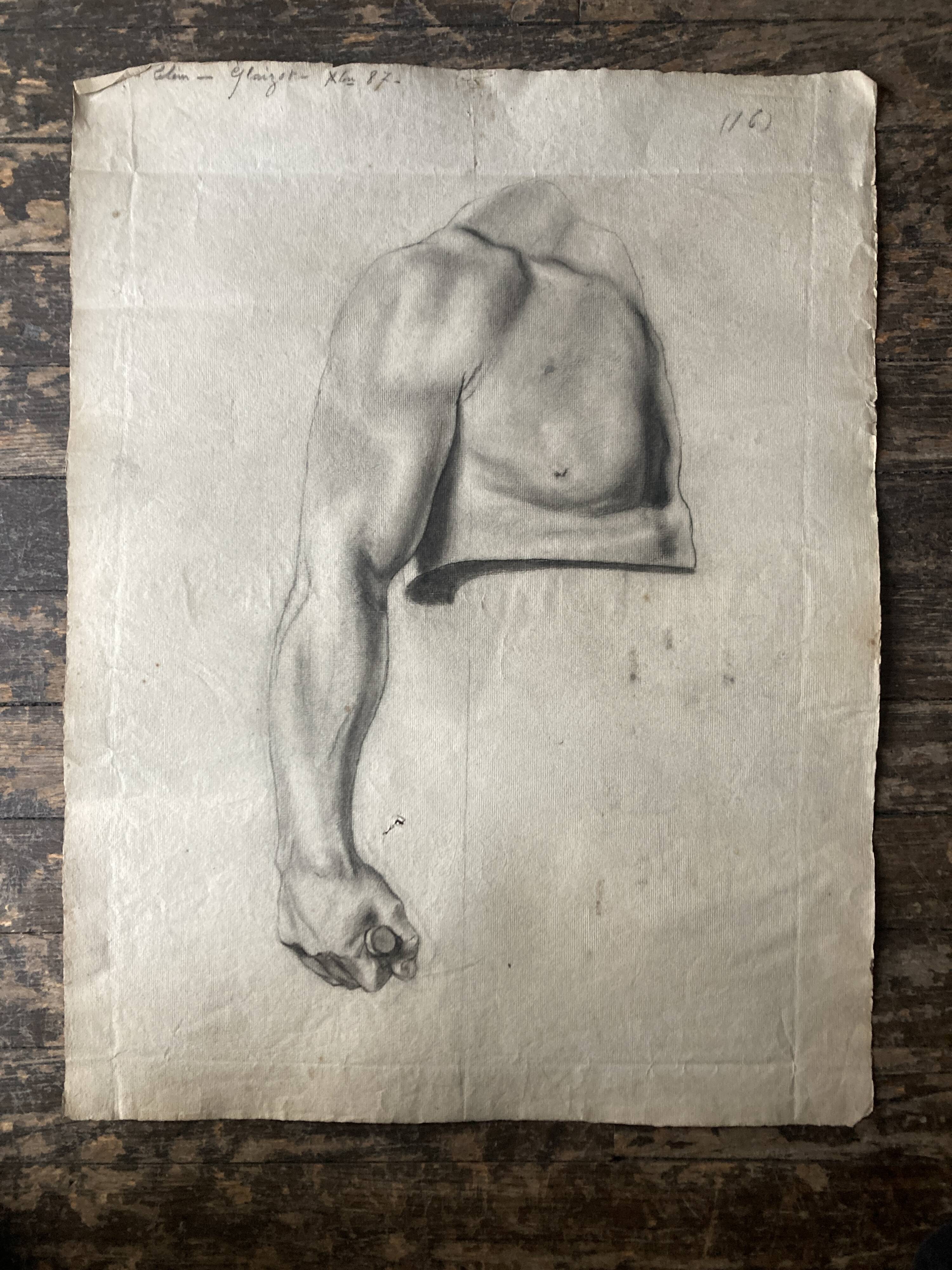 Workshop study on fine watermarked paper, late 19th century, Montparnasse in Paris.