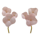 Pair of pearly pink Murano glass and brass wall lights