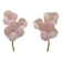 Pair of pearly pink Murano glass and brass wall lights
