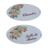 Deux plaques en tôles émaillée