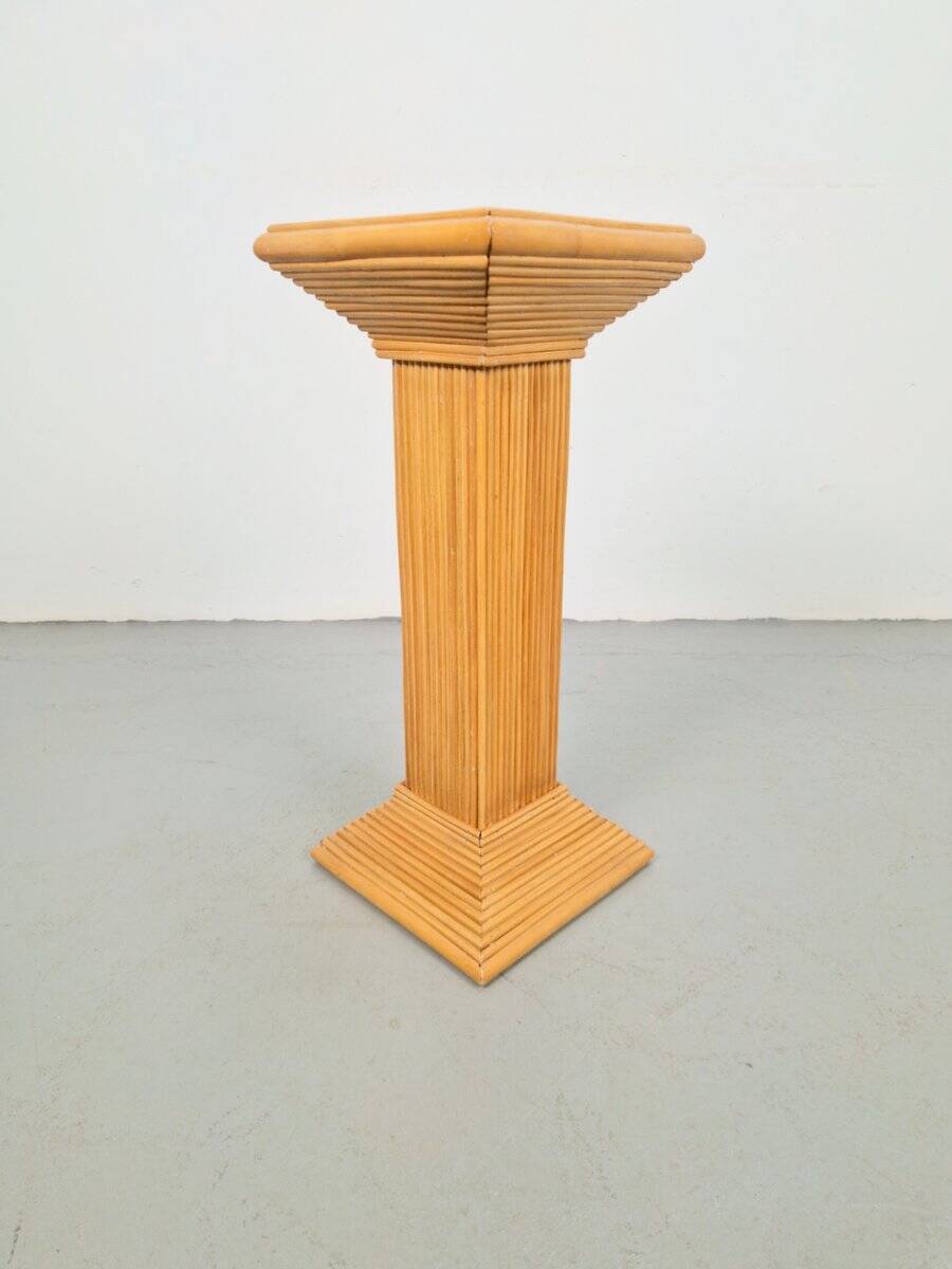 Vintage Rattan Pedestal from Vivai del Sud, 1980s