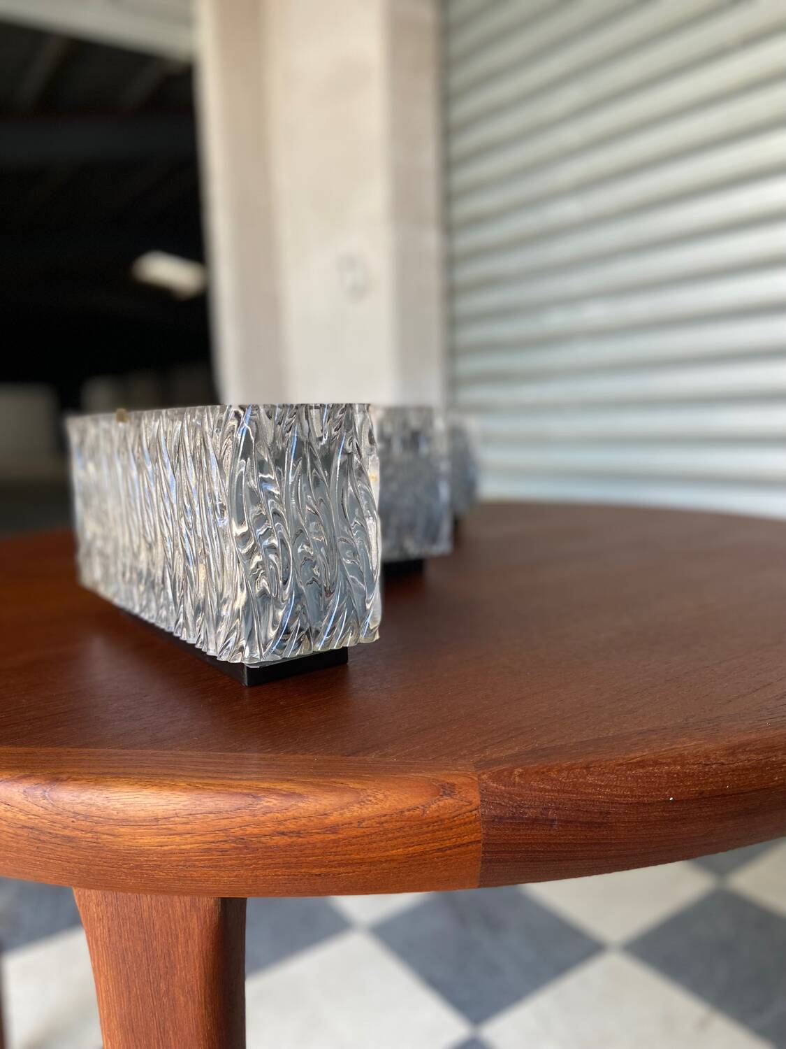 3 molded glass sconces 1950