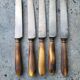 Series of 5 knives steel horn handle