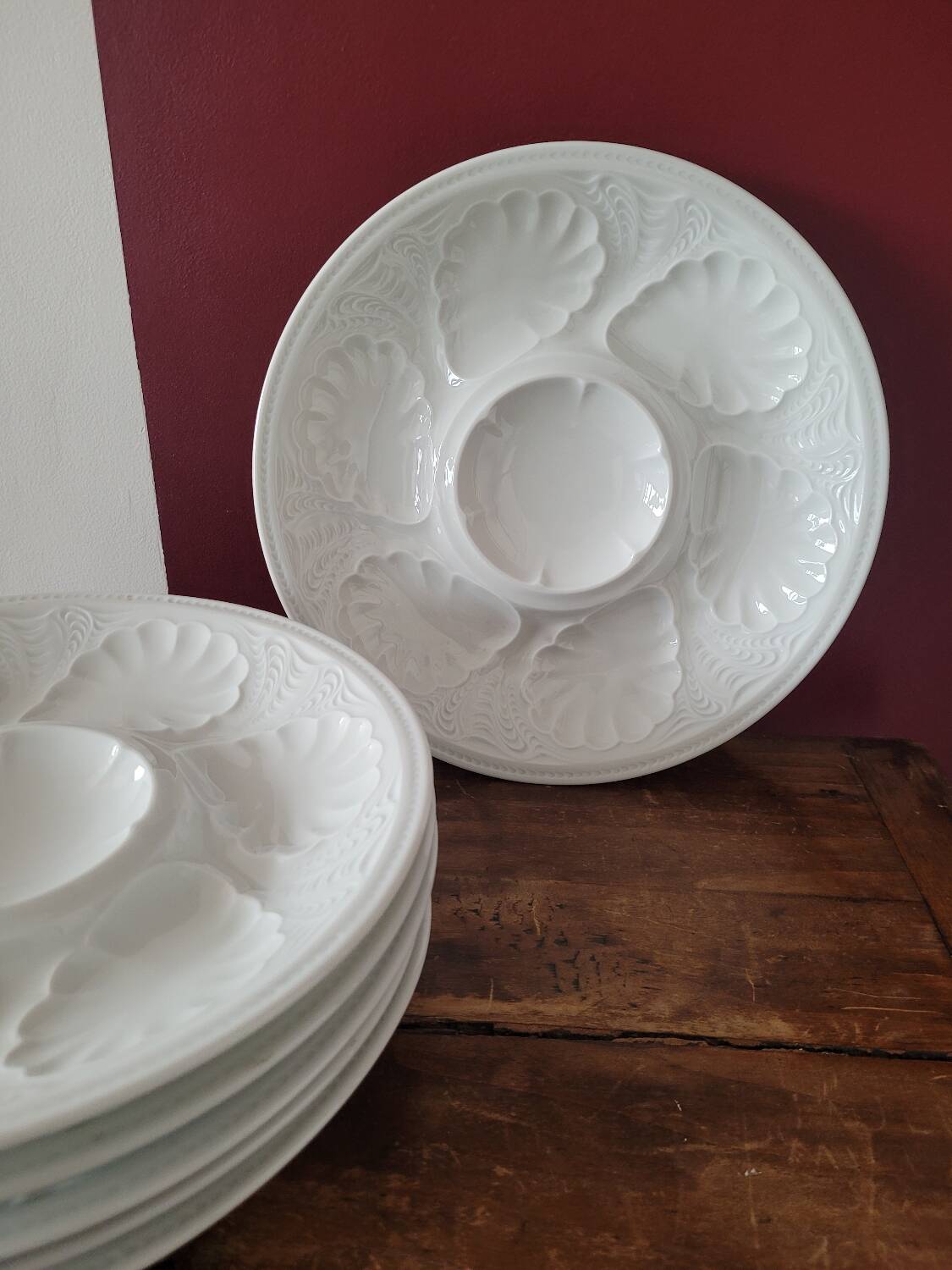 6 Limoges oyster plates