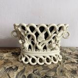 Lattice planter in Langeais earthenware with a zinc tray.