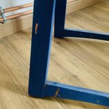 Folding chair in blue painted wood, Italy 1960