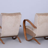 Pair of Beige H-269 Armchairs Designed by Jindrich Halabala for UP Zavody, 1930s