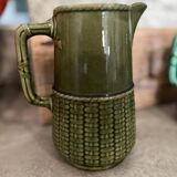Old pitcher - vintage jug / ceramic slip Sarreguemines