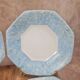 Set of 4 vintage blue marbled Arcopal deep plates.