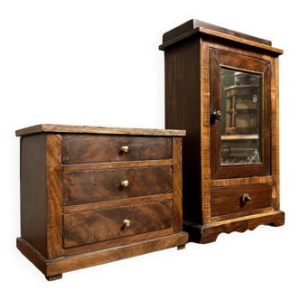 Master furniture from the 19th century including 1 chest of drawers and 1 hosiery