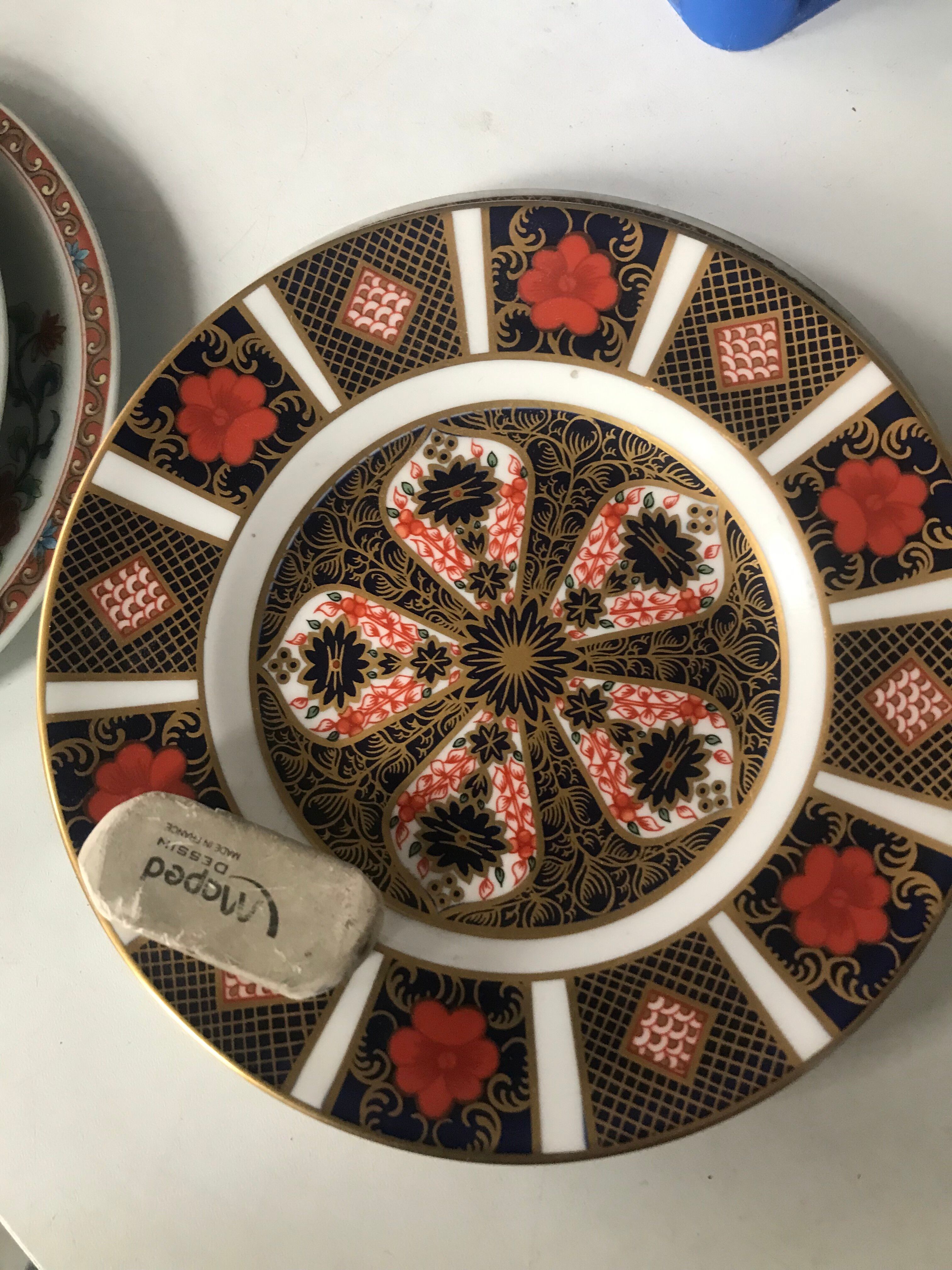 Set of 5 hand-painted dessert plates