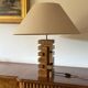 Hollywood regency wood table lamp, France 1970s