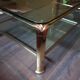 Vintage brass and glass coffee table, Italian, 70s Hollywood Regency style