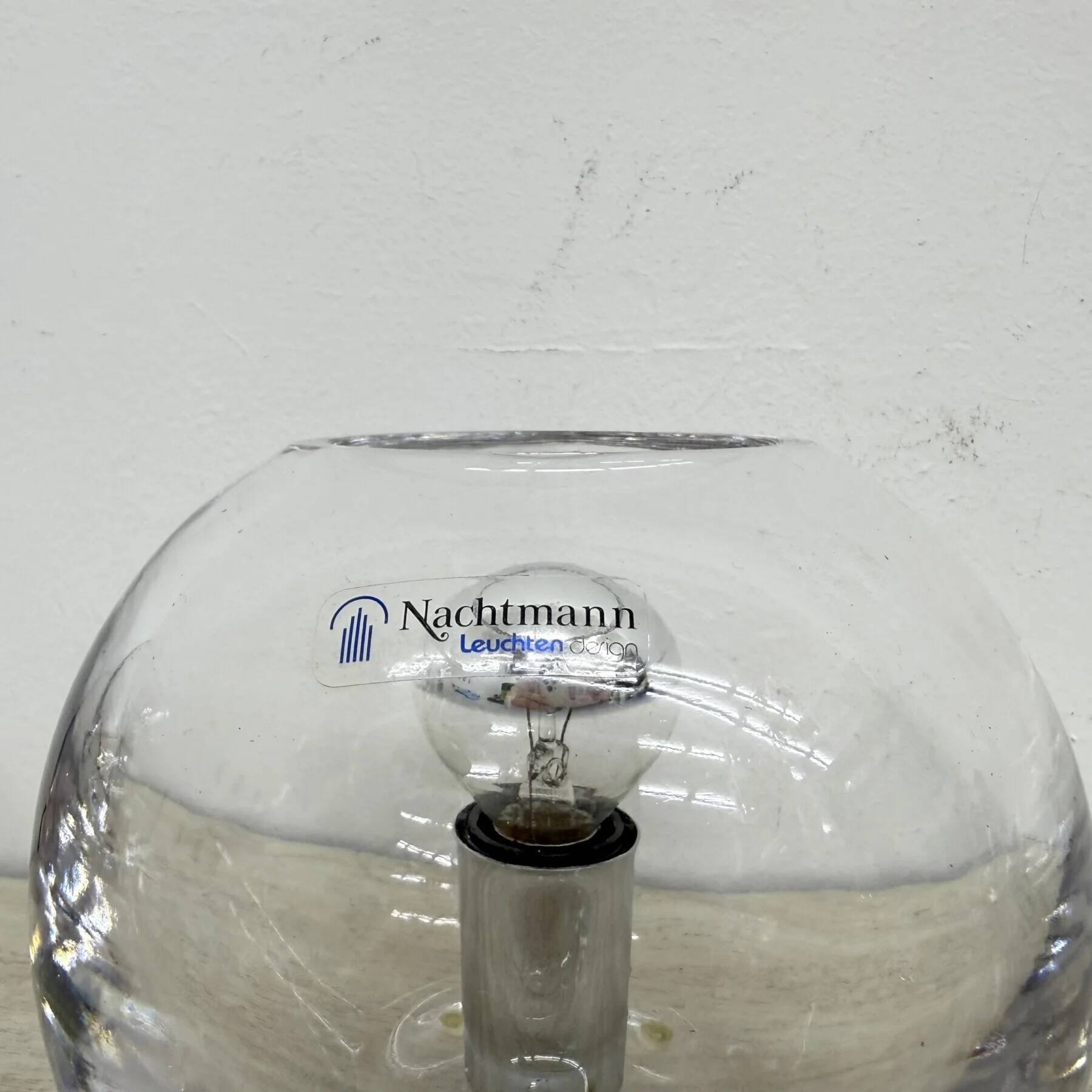 Pair of Nachtmann Leuchten design sphere crystal table lamps, 1970s