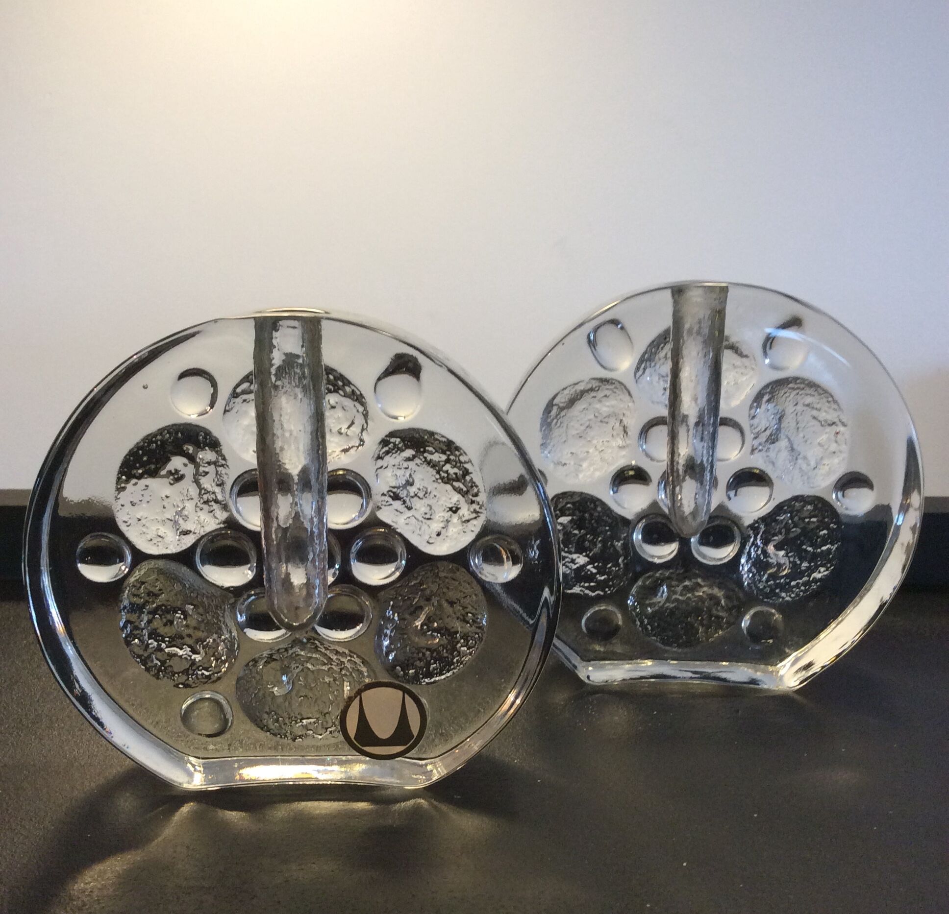 Pair of soliflorous vases Conny Walther for Pukeberg Glasbruck